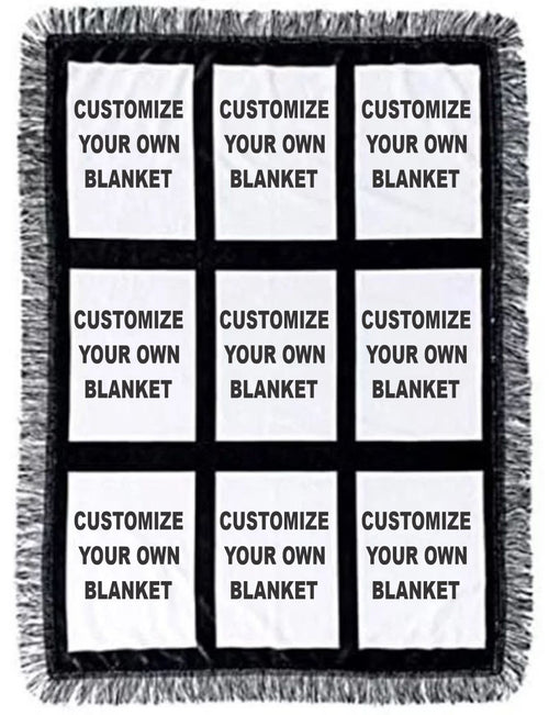 Personalized Photo 9-Panel Throw Blanket 60"x40" - Design Your Own